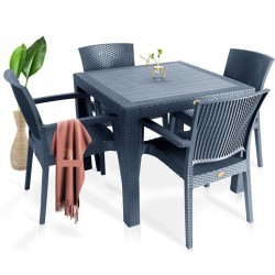 Mesa MIJAS, polipropileno gris oscuro