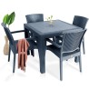 Mesa MIJAS, polipropileno gris oscuro