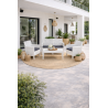 Set ADRIÁTICO, 2 Sillones + Sofá 2 plazas + mesa, polipropileno blanco