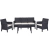 Set ADRIÁTICO, 2 Sillones + Sofá 3 plazas + mesa, polipropileno antracita