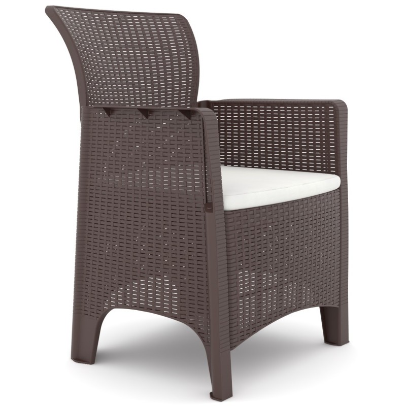 Sillón ILEÓN, polipropileno marrón chocolate