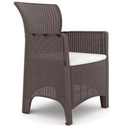 Sillón ILEÓN, polipropileno marrón chocolate
