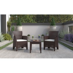 Sillón ILEÓN, polipropileno marrón chocolate