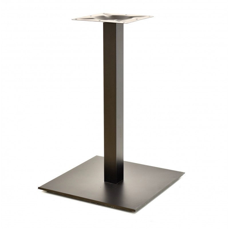 Base de mesa TROCADERO, tubo cuadrado, negra, base de acero de 8 mm. 45 x 45 cms
