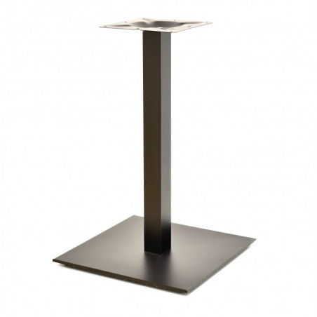 Base de mesa TROCADERO, tubo cuadrado, negra, base de acero de 8 mm. 45 x 45 cms