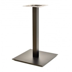 Base de mesa TROCADERO, tubo cuadrado, negra, base de acero de 8 mm. 45 x 45 cms
