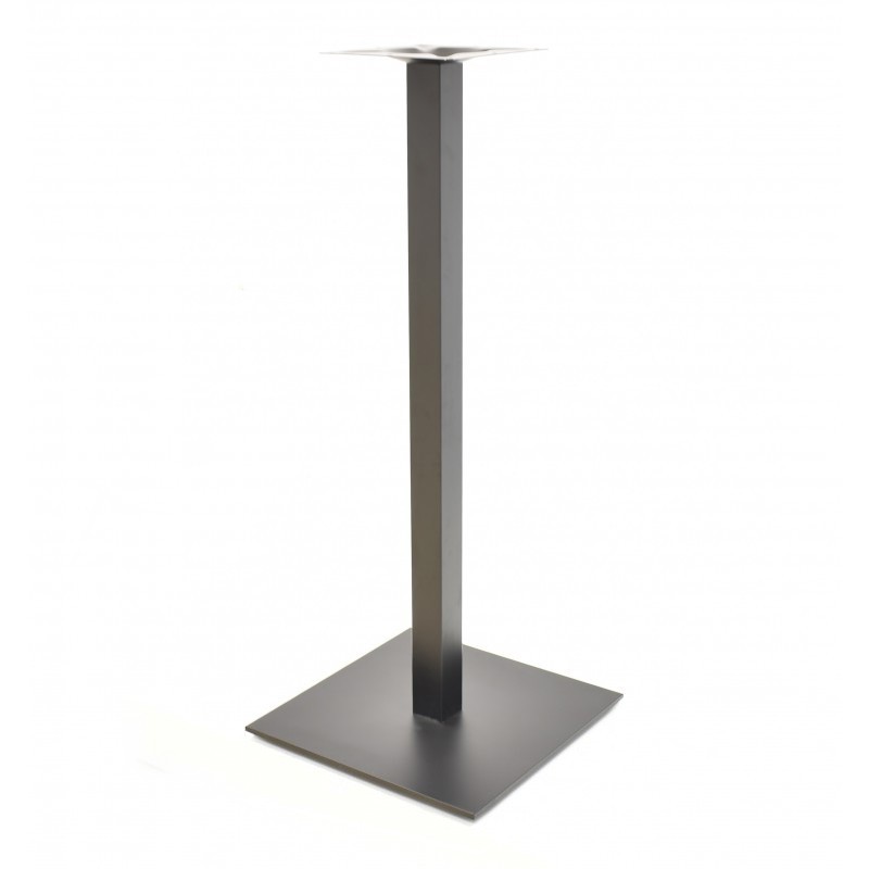Base de mesa TROCADERO, alta, tubo cuadrado, negra, base de acero de 8 mm 45x45 cms