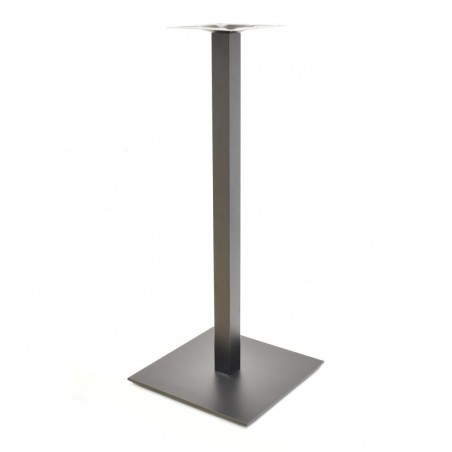 Base de mesa TROCADERO, alta, tubo cuadrado, negra, base de acero de 8 mm 45x45 cms