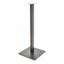 Base de mesa TROCADERO, alta, tubo cuadrado, negra, base de acero de 8 mm 45x45 cms