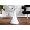 Mesa PEAR, baja, blanca, cristal