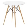 Mesa STAR, base madera, tapa blanca