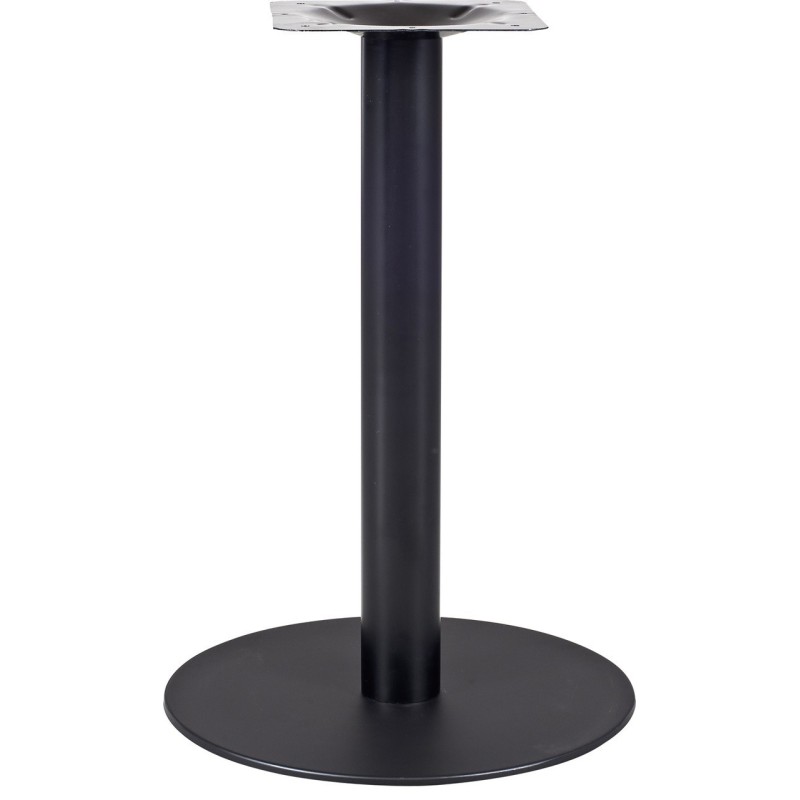 Base de mesa BOMBAY, tubo redondo, negra, base de acero de 8 mm. 45 cms de diámetro