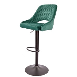 Taburete YASUR, regulable, metal negro