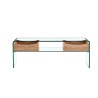 Mesa TV LIBRA, cajones, cristal curvado