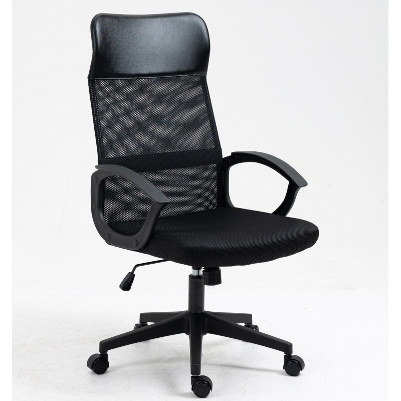Sillón de oficina VERTON, negro, malla negra