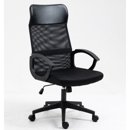 Sillón de oficina VERTON, negro, malla negra