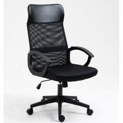 Sillón de oficina VERTON, negro, malla negra