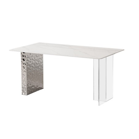 Mesa VENETO, acero inoxidable, acrílico, tapa de cerámica