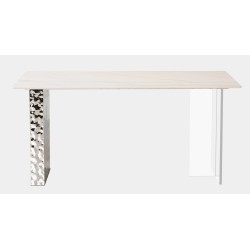 Mesa VENETO, acero inoxidable, acrílico, tapa de cerámica
