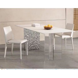 Mesa VENETO, acero inoxidable, acrílico, tapa de cerámica