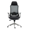 Sillón de oficina ARANJUEZ, alto, gris, ergonómico, multifunción