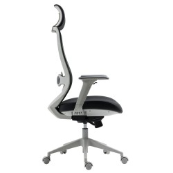Sillón de oficina ARANJUEZ, alto, gris, ergonómico, multifunción