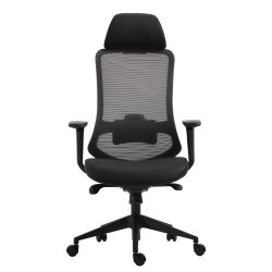 Sillón de oficina ARANJUEZ, alto, negro, ergonómico, multifunción