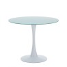 Mesa TUL (TO), metal, tapa de cristal blanco