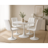 Mesa TUL (TO), metal, tapa de cristal blanco