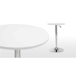 Mesa MABEL, graduable, tapa soft blanca