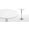 Mesa MABEL, graduable, tapa soft blanca