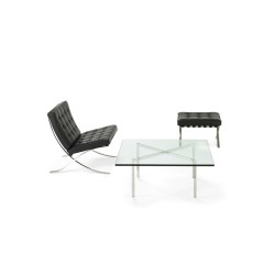 Mesa BCN, baja, acero inoxidable, cristal