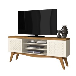 Mueble TV LIZ, blanco roto y coral