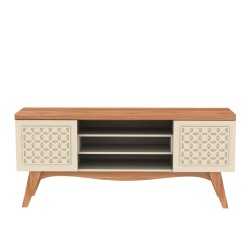 Mueble TV LIZ, blanco roto y coral
