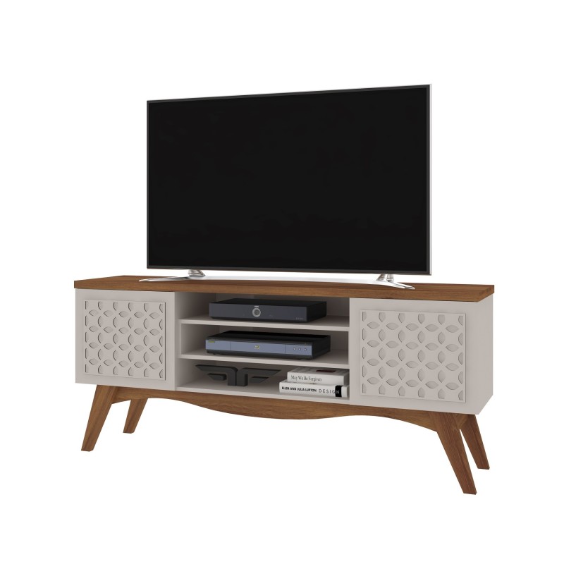 Mueble TV LIZ, blanco roto y matte