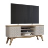 Mueble TV LIZ, blanco roto y cedro