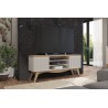 Mueble TV LIZ, blanco roto y cedro