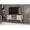 Mueble TV VITTA, blanco roto y cedro