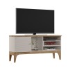 Mueble TV VENEZA, blanco roto y cedro