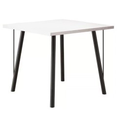 Mesa YAN, metal negro, tapa MDP blanca