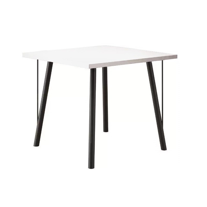 Mesa YAN, metal negro, tapa MDP blanca
