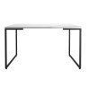 Mesa PORTO 135, metal negro, tapa MDP color blanco