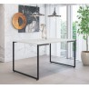 Mesa PORTO 135, metal negro, tapa MDP color blanco