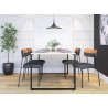 Mesa PORTO 135, metal negro, tapa MDP color blanco