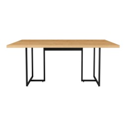 Mesa PRIME 40, metal negro, tapa MDP color natural
