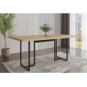 Mesa PRIME 40, metal negro, tapa MDP color natural