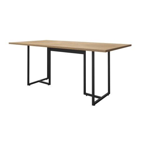 Mesa PRIME 25, metal negro, tapa MDP color avellana