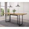 Mesa PRIME 25, metal negro, tapa MDP color avellana