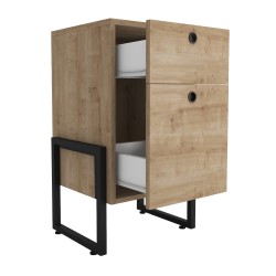 Cajonera WOLLY, multiusos, metal negro, 2 cajones