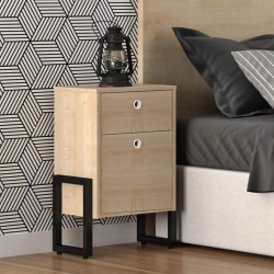 Cajonera WOLLY, multiusos, metal negro, 2 cajones